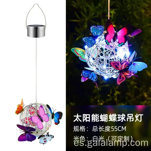 Encantadoras luces de cuerda de mariposa con energía solar